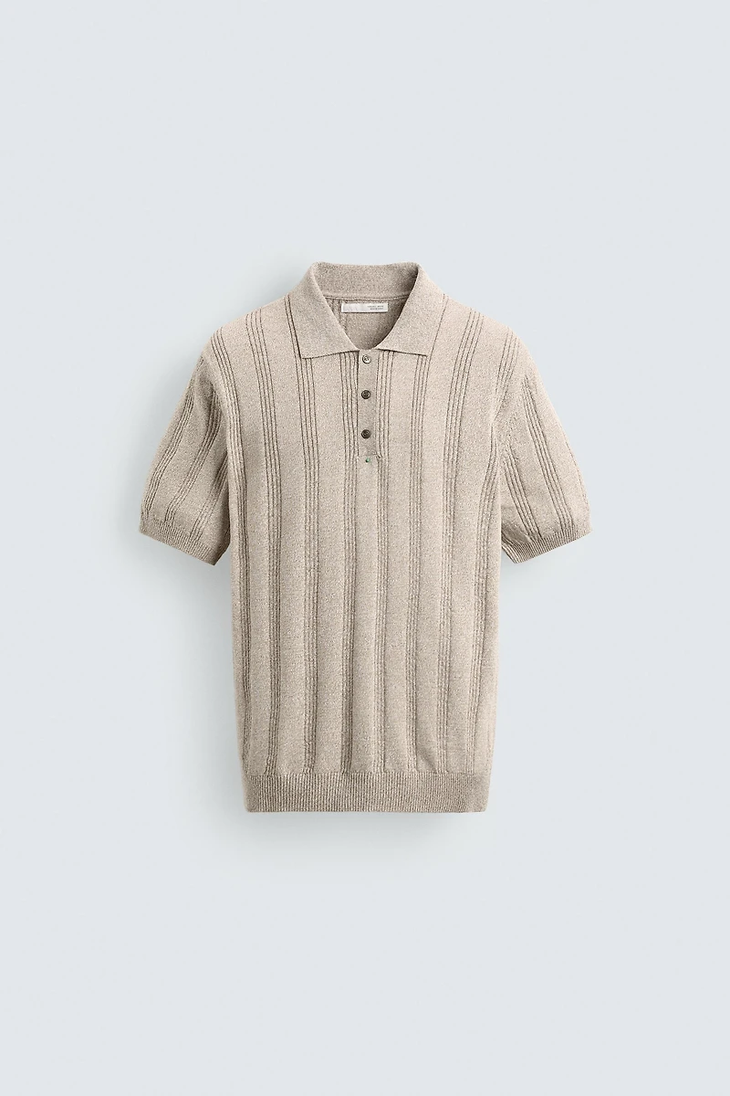REGULAR FIT KNIT TEXTURED POLO