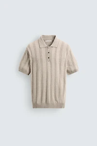 REGULAR FIT KNIT TEXTURED POLO