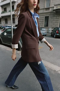 PRINTED CUFF BLAZER