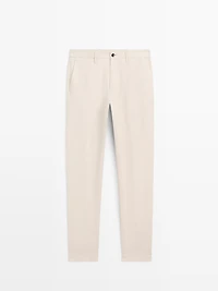 100% linen regular fit trousers