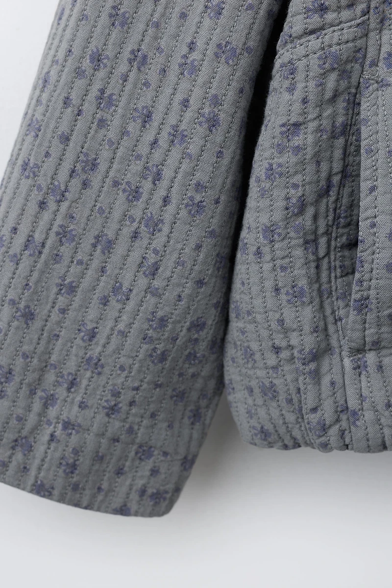 TEXTURED FLORAL OVERSHIRT