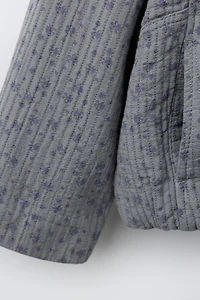 TEXTURED FLORAL OVERSHIRT