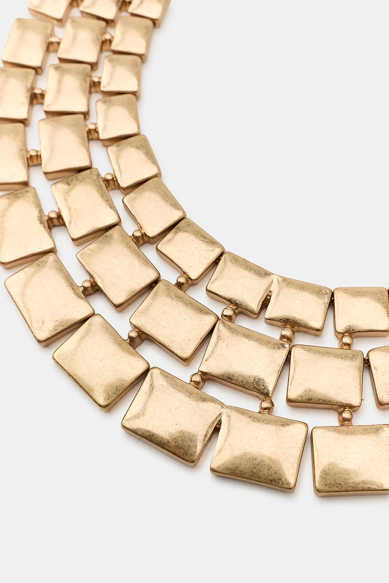 TRIPLE METAL PLATE NECKLACE