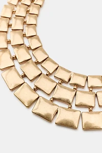 TRIPLE METAL PLATE NECKLACE