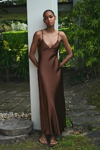 SATIN MIDI DRESS