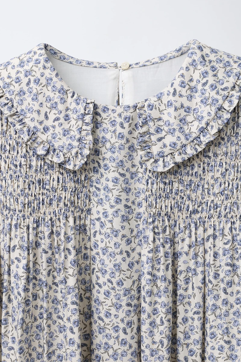 RUFFLED FLORAL DRESS