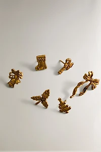 SET OF CHRISTMAS CANDLE PINS (SET OF 6)