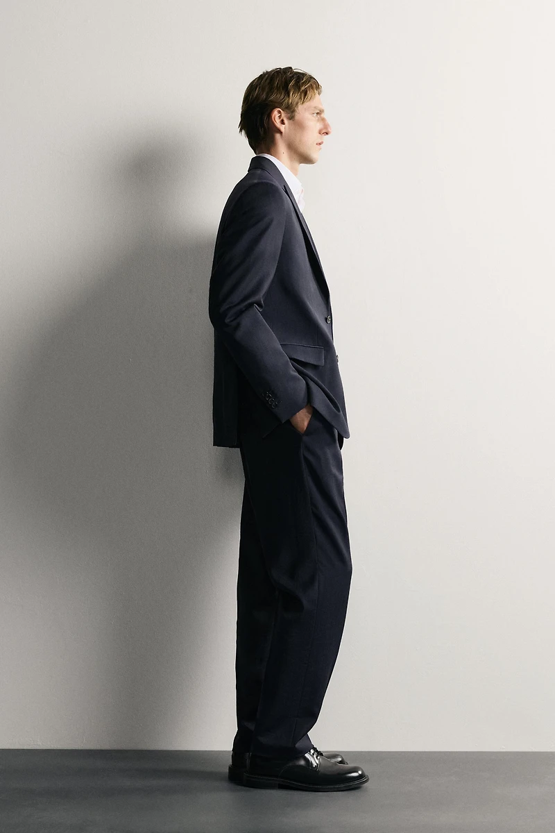 REGULAR FIT 100% WOOL PINSTRIPE SUIT BLAZER