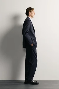 REGULAR FIT 100% WOOL PINSTRIPE SUIT BLAZER