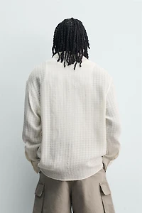 FLOWY TEXTURED JACQUARD SHIRT