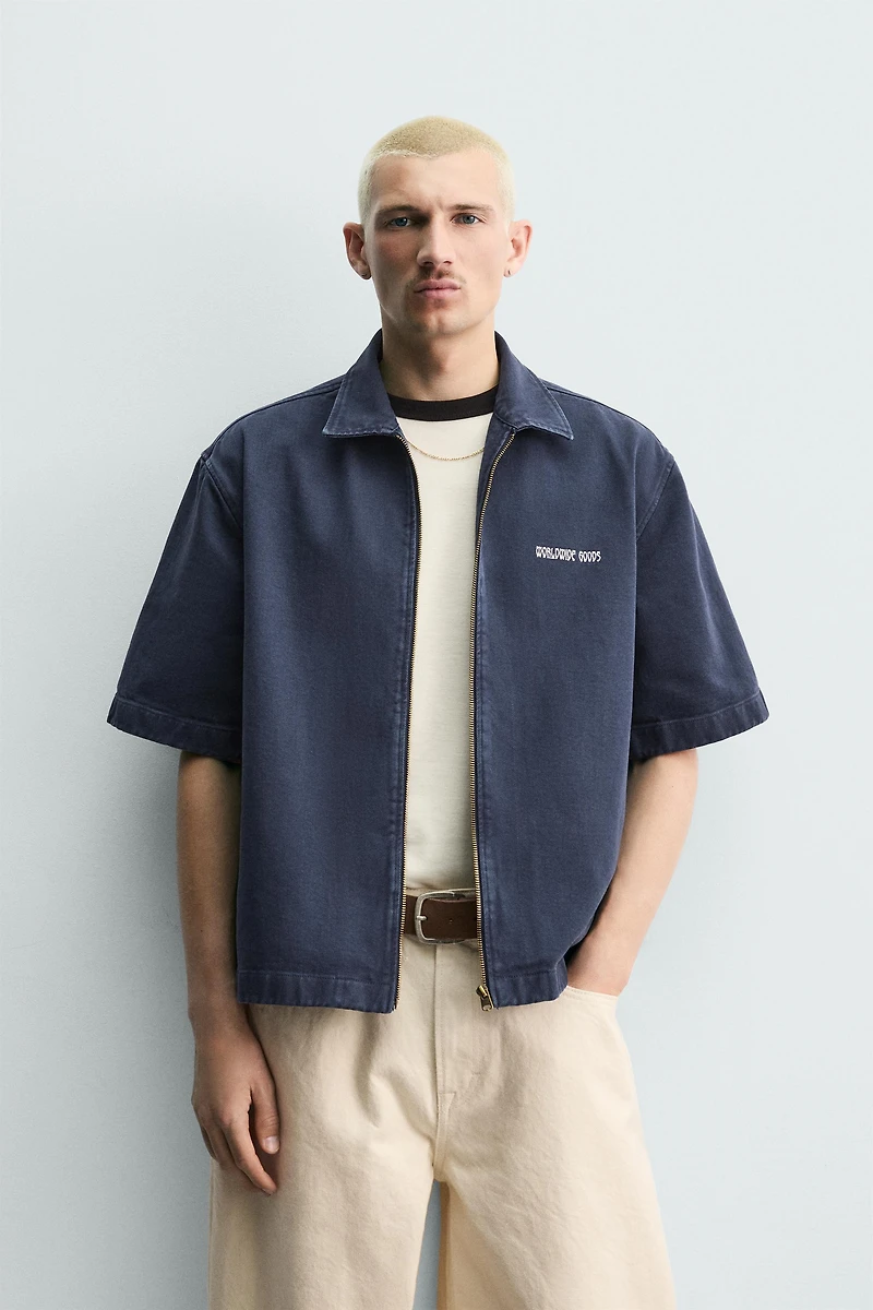 RELAXED FIT ZIP OVERSHIRT