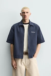 RELAXED FIT ZIP OVERSHIRT