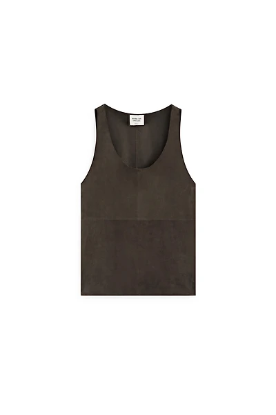 Top à bretelles en cuir effet daim - LIMITED EDITION