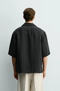 STRIPED JACQUARD BOXY FIT SHIRT