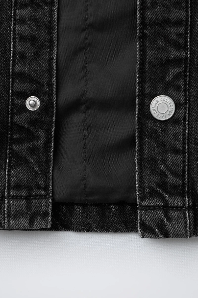 QUILTED DENIM OVERSHIRT WITH DETACHABLE HOODIE