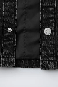 QUILTED DENIM OVERSHIRT WITH DETACHABLE HOODIE