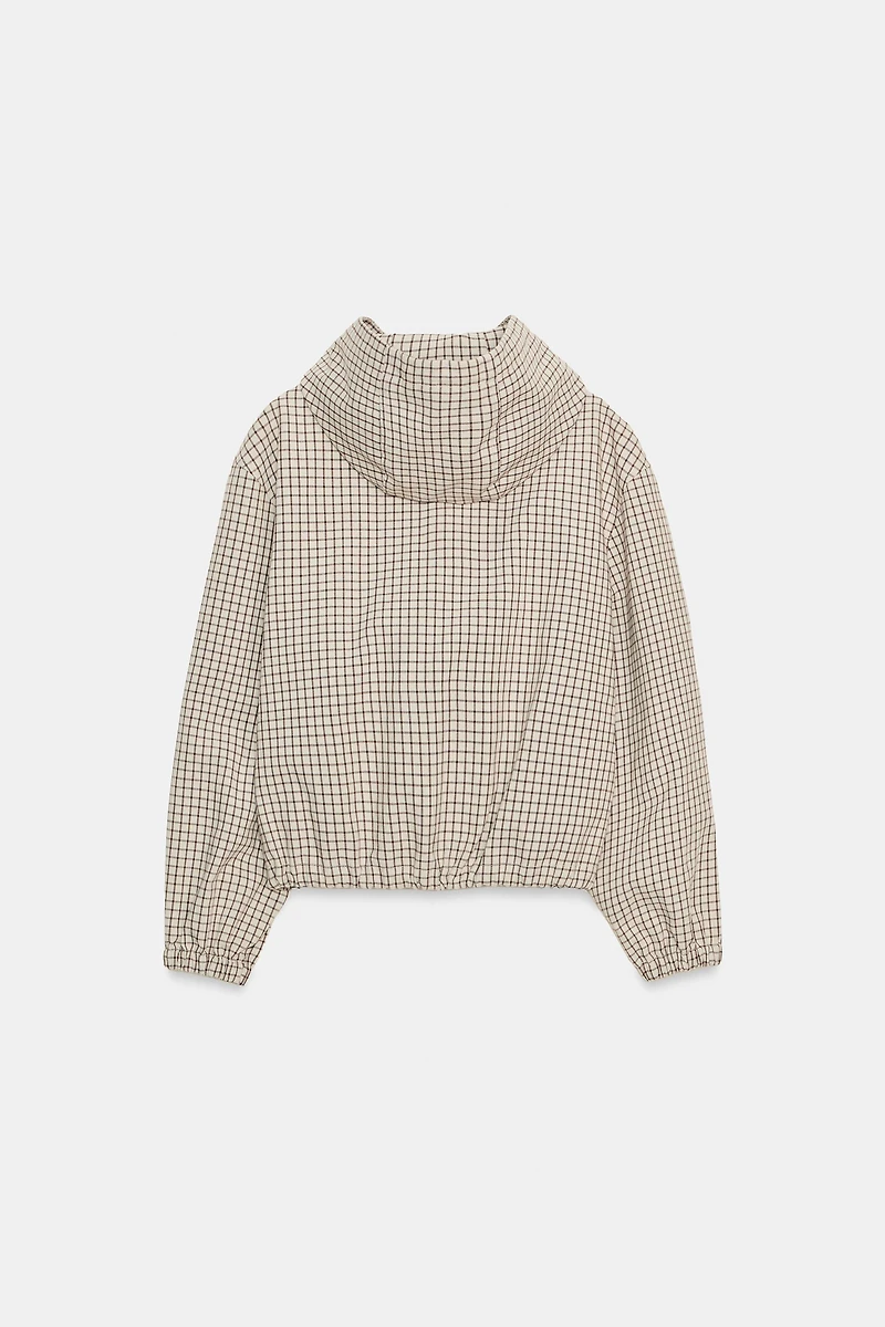 VESTE À CARREAUX CAPUCHE