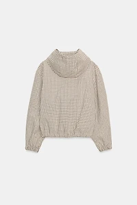 VESTE À CARREAUX CAPUCHE