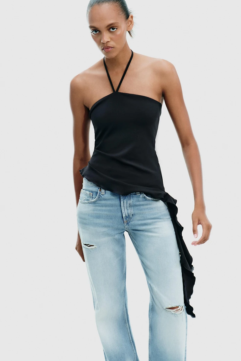 RUFFLED TEXTURED TOP