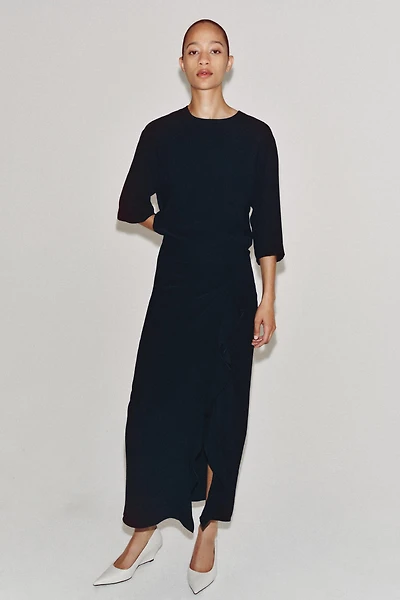 ZW COLLECTION DRAPED MIDI DRESS