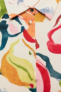 CHEMISE SATINÉE À IMPRIMÉ FLEURI