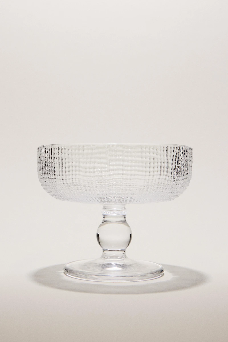 ICE-CREAM CUP GLASS WITH RAISED DESIGN