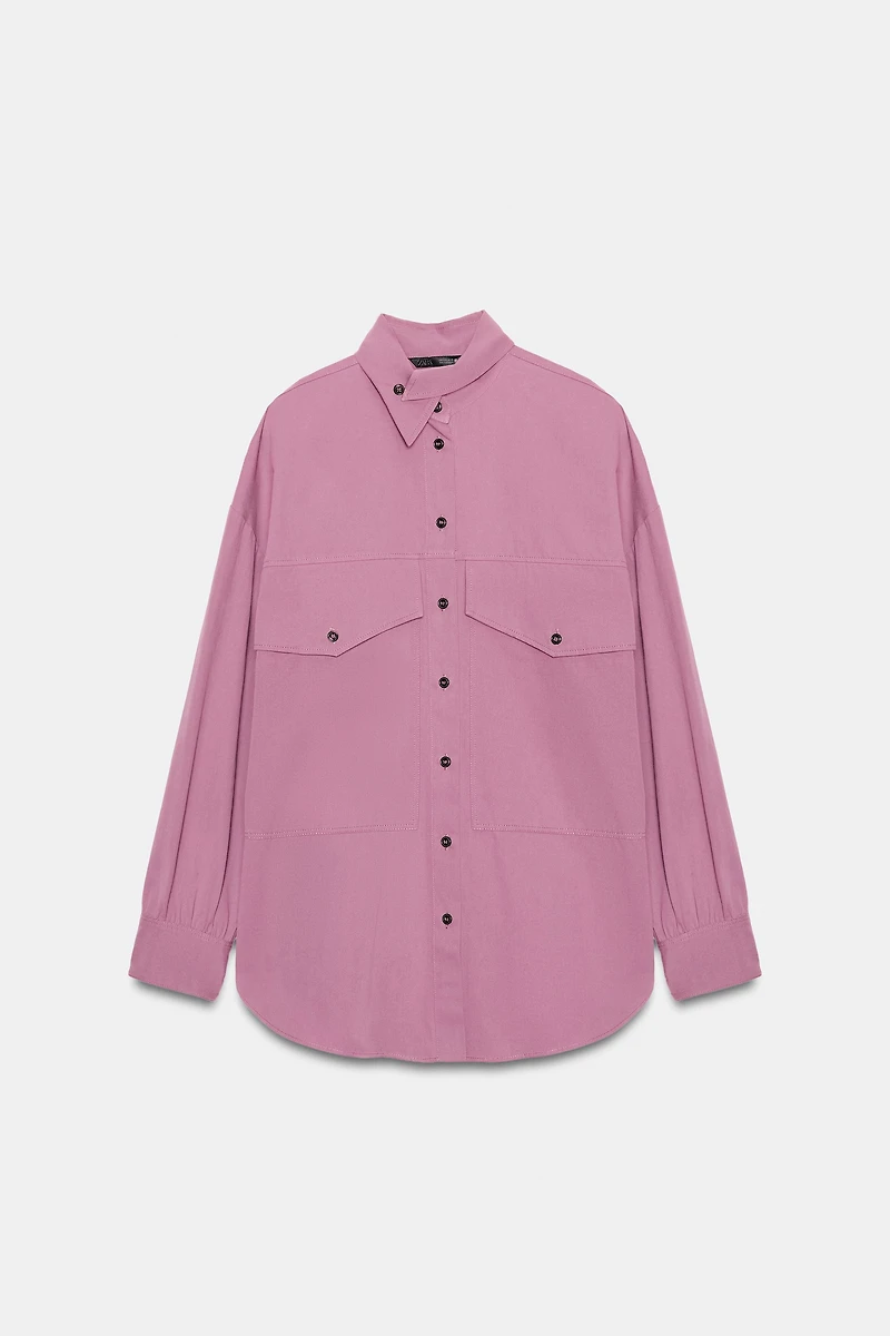 OVERSIZED HIGH NECK SHIRT