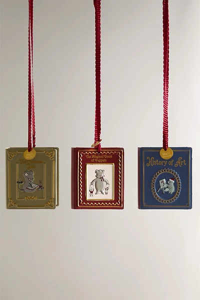 SET OF IRON BOOK CHRISTMAS TREE ORNAMENTS (SET OF 3)