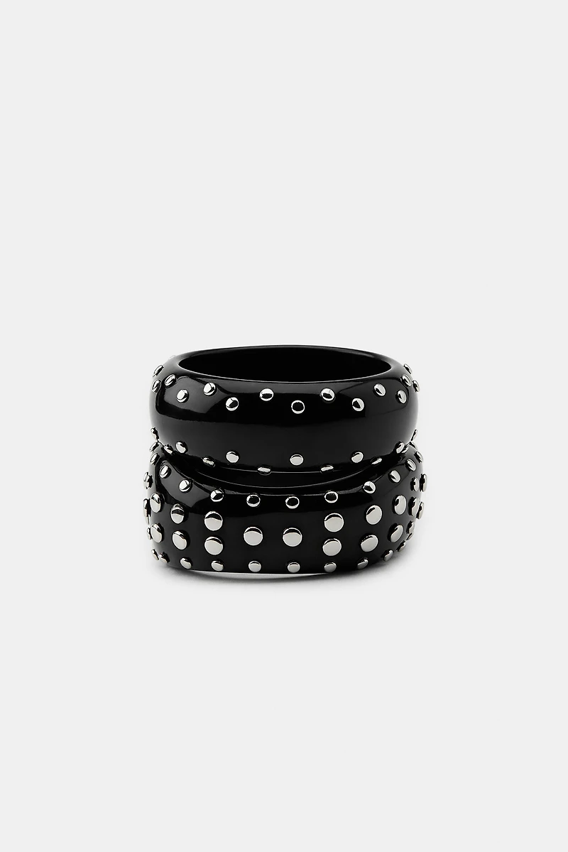 2-PACK OF RESIN STUDDED BRACELETS