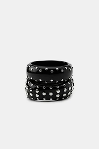 2-PACK OF RESIN STUDDED BRACELETS
