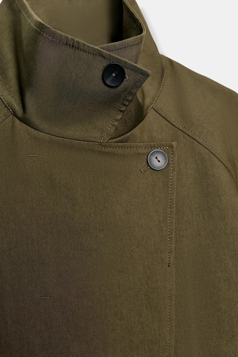 ZW COLLECTION SHORT HIGH-NECK TRENCH COAT