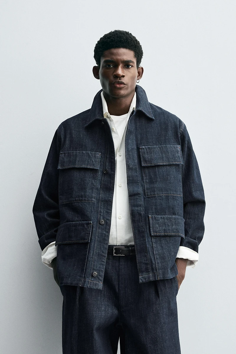 VESTE EN DENIM COUPE DÉCONTRACTÉE À POCHES