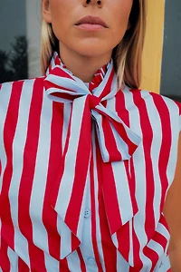 CHEMISE RAYÉE À NŒUD