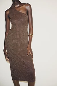 ASYMMETRIC SCARF MIDI DRESS
