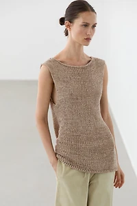 Knit cotton blend top