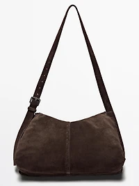 Split suede leather crossbody bag