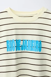 STRIPED TEXT T-SHIRT