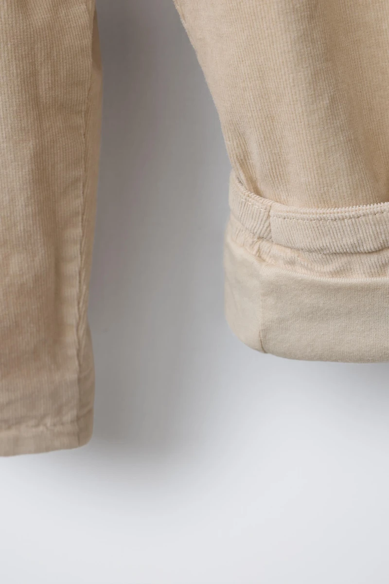 LINED FINE-WALED CORDUROY BAGGY PANTS