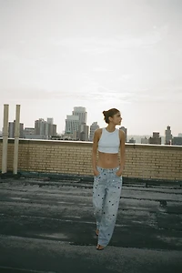 RELAXED OVERSIZE HIGH WAIST JEANS WITH JEWELS