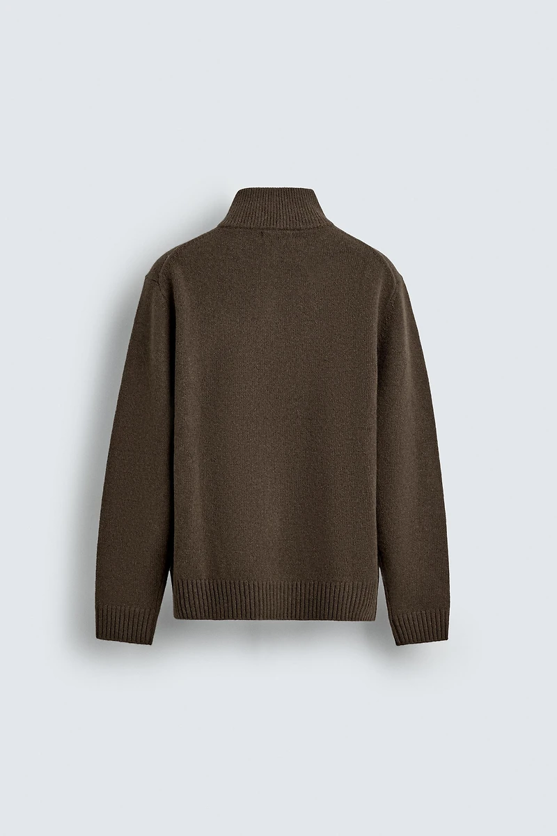 100% WOOL QUARTER-ZIP JUMPER