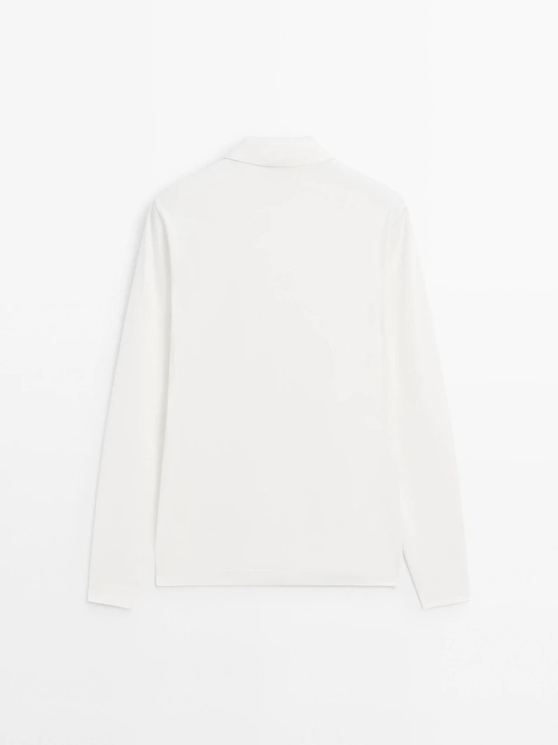 Polo 100 % coton à manches longues