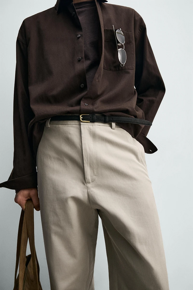 RELAXED FIT COTTON - LINEN PANTS