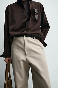 RELAXED FIT COTTON - LINEN PANTS
