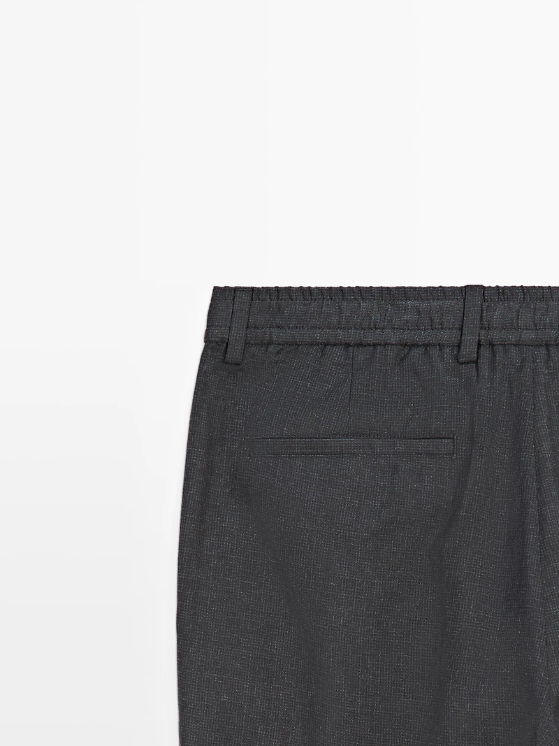 Wool houndstooth trousers