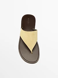 Split leather toe divider sandals
