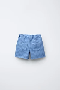 STRIPED TWILL SHORTS