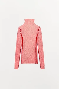 SEMI-SHEER CRINKLED T-SHIRT
