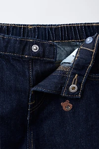EMBROIDERED BEAR CULOTTE JEANS