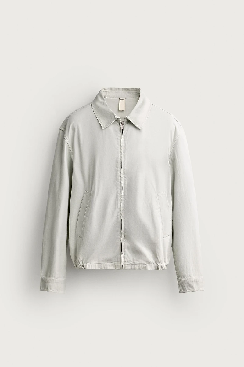 BLOUSON REGULAR FIT EN COTON LAVÉ