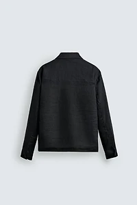 100% LINEN ZIPPER OVERSHIRT